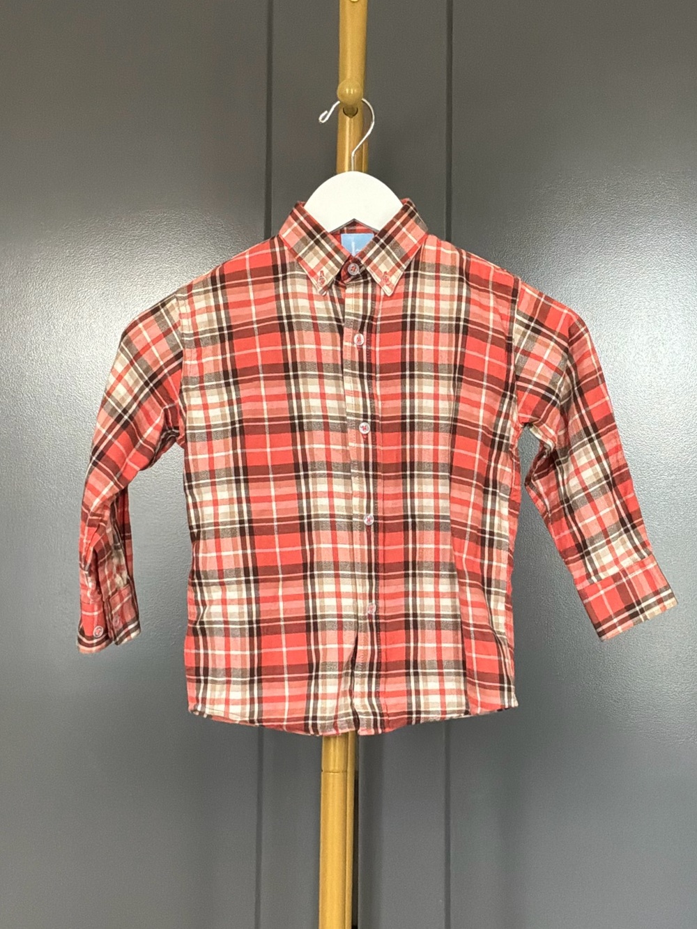 Bella Bliss Plaid Buttondown Shirt Boys Size 4
